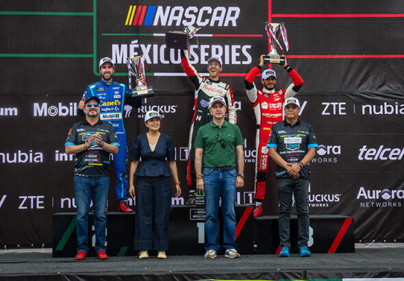 garcia-de alba-vences podio nascar méxico aguascalientes